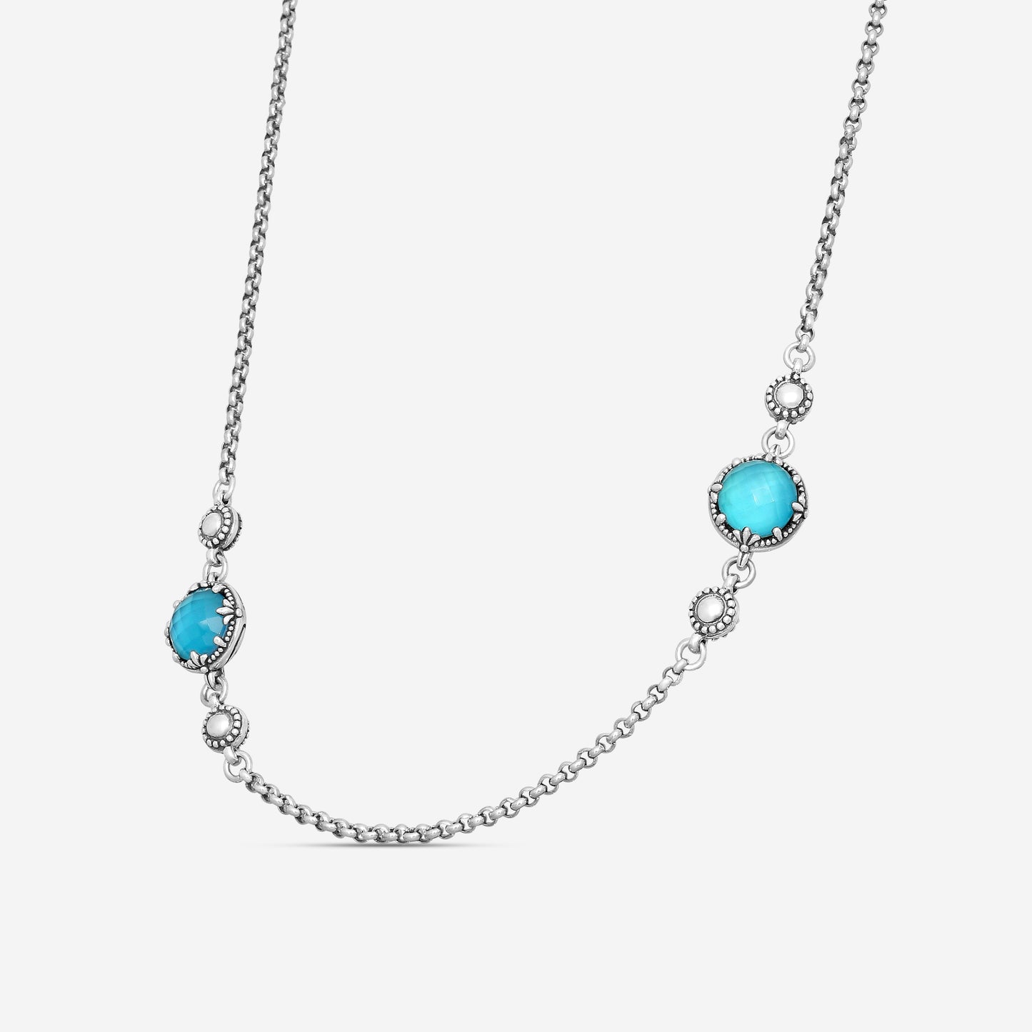 KONSTANTINO – “Gen K 2” Sterling Silver, Blue Spinel Doublet Necklace (SPN: 8 mm) – KOKJ501-131-650-18 2U

Chain Length: 18.0 in.