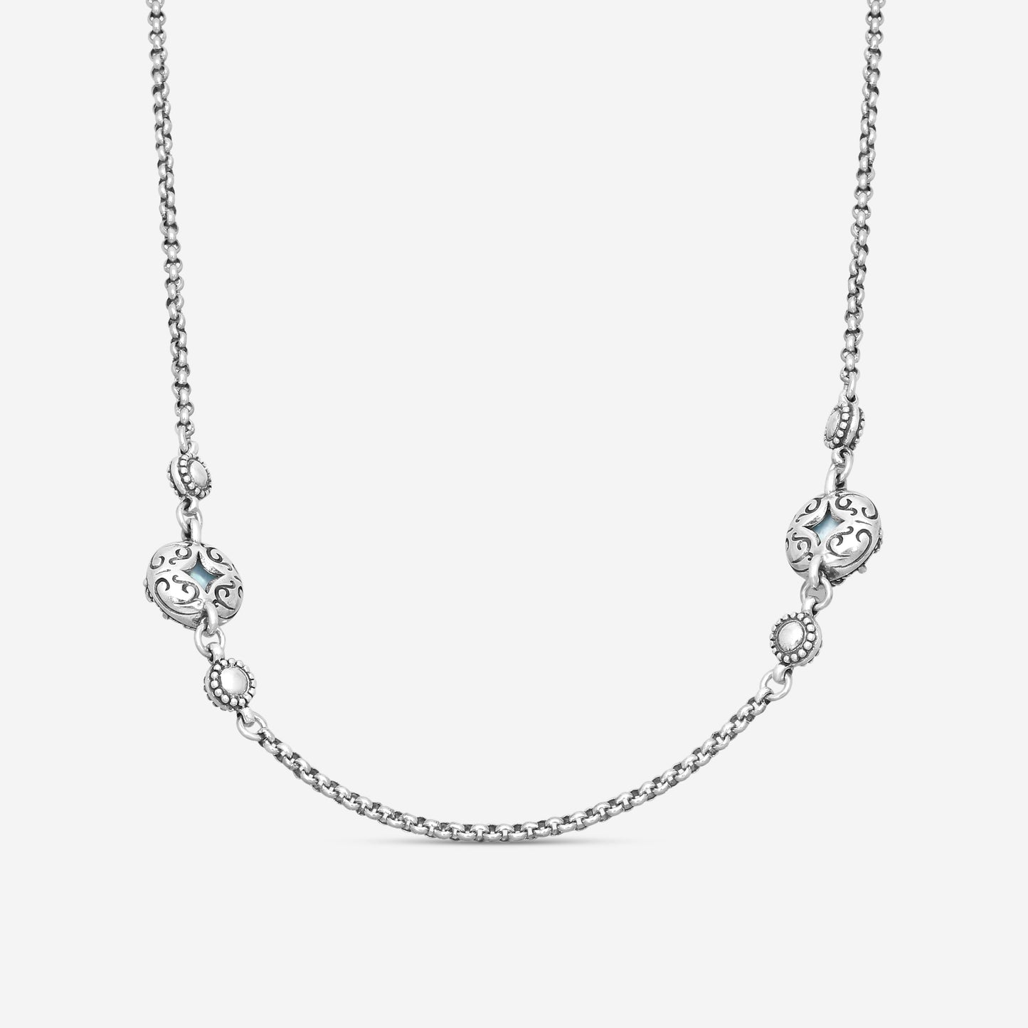 KONSTANTINO – “Gen K 2” Sterling Silver, Blue Spinel Doublet Necklace (SPN: 8 mm) – KOKJ501-131-650-18 2U

Chain Length: 18.0 in.