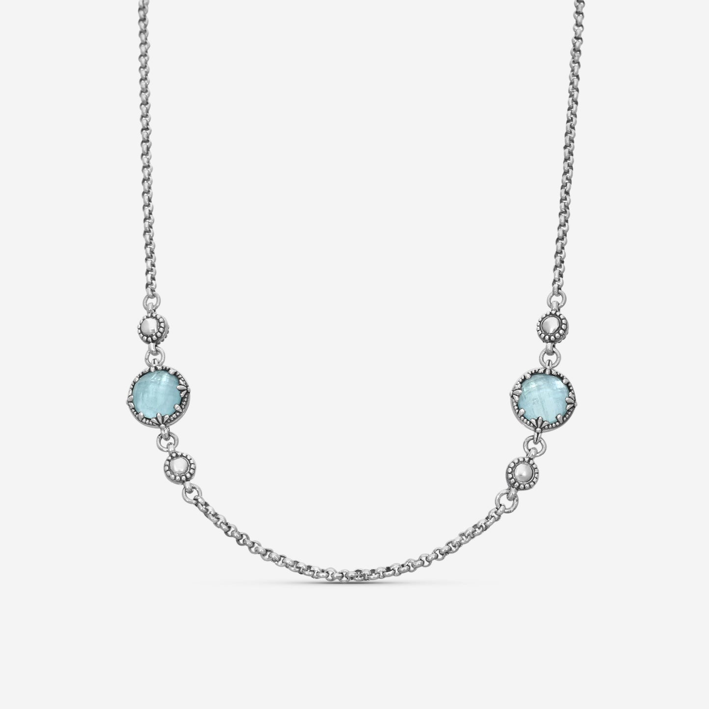 KONSTANTINO – “Gen K 2” Sterling Silver, Aquamarine Triplet Necklace (AT: 8 mm) – KOKJ501-131-655-18 2U

Chain Length: 18.0 in.