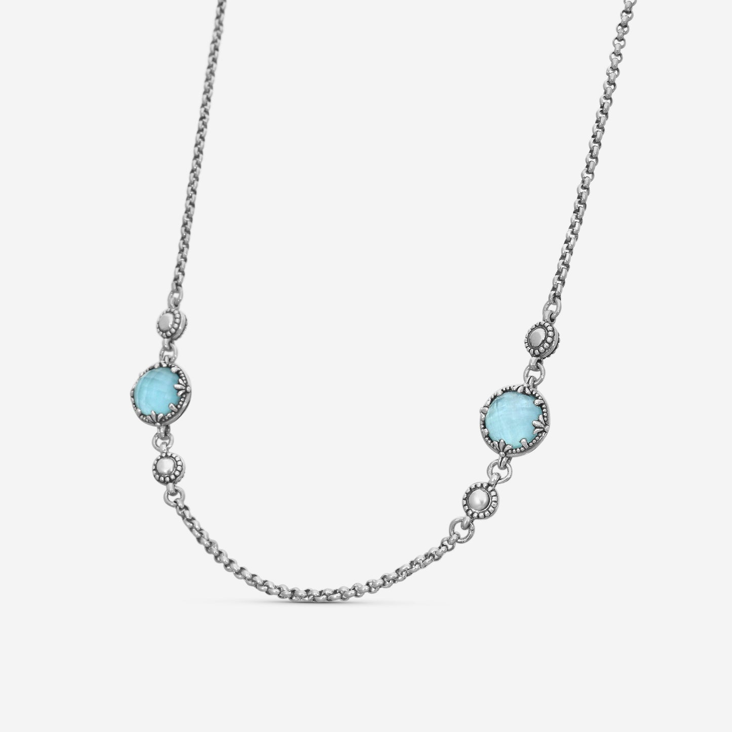KONSTANTINO – “Gen K 2” Sterling Silver, Aquamarine Triplet Necklace (AT: 8 mm) – KOKJ501-131-655-18 2U

Chain Length: 18.0 in.