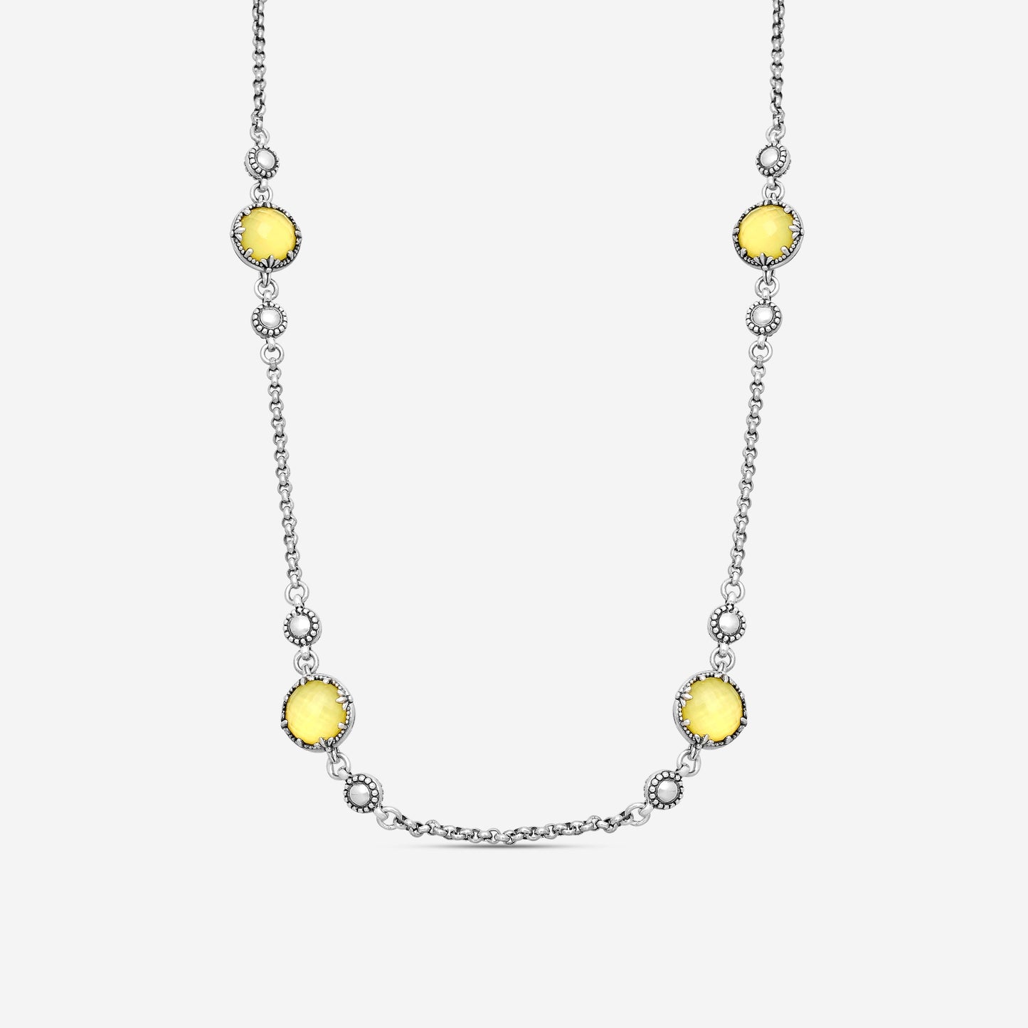 KONSTANTINO – “Gen K 2” Sterling Silver, Yellow Agate Doublet Necklace (YAD: 8 mm) – KOKJ503-131-649-22 4U

Chain Length: 22.0 in.