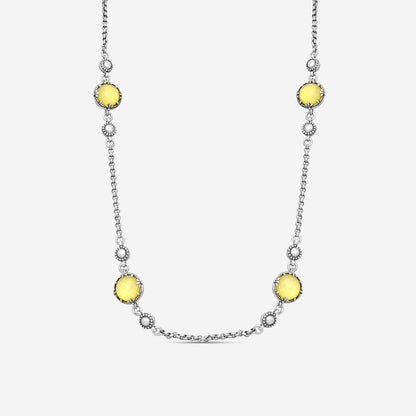KONSTANTINO – “Gen K 2” Sterling Silver, Yellow Agate Doublet Necklace (YAD: 8 mm) – KOKJ503-131-649-22 4U

Chain Length: 22.0 in.