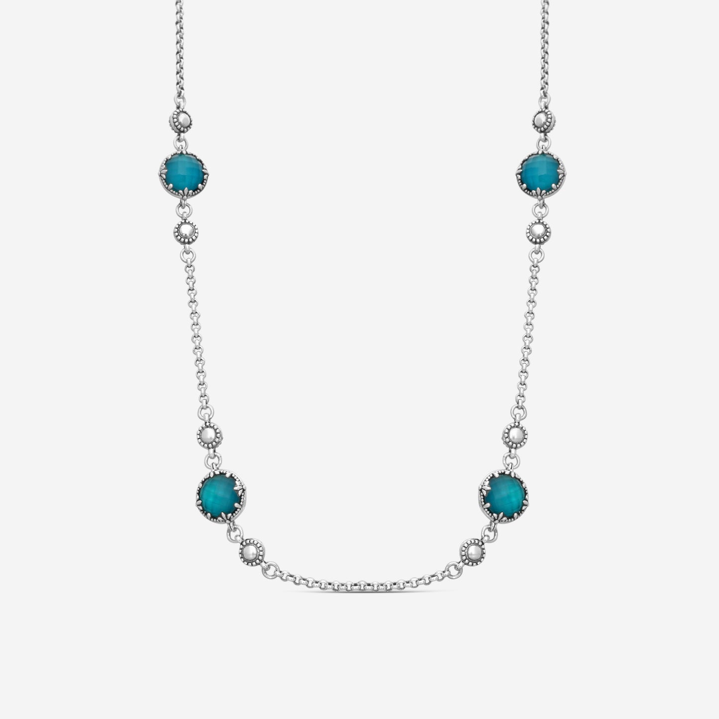 KONSTANTINO – “Gen K 2” Sterling Silver, Blue Spinel Doublet Necklace (SPN: 8 mm) – KOKJ503-131-650-22 4U

Chain Length: 22.0 in.