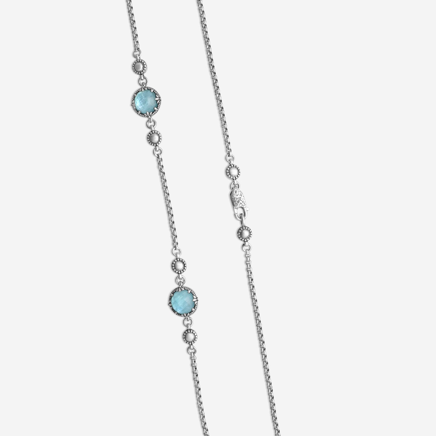 KONSTANTINO – “Gen K 2” Sterling Silver, Aquamarine Triplet Necklace (AT: 8 mm) – KOKJ503-131-655-22 4U

Chain Length: 22.0 in.
