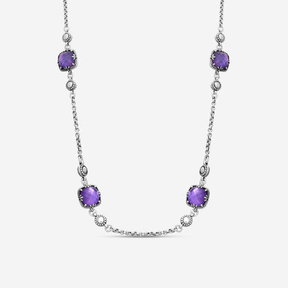KONSTANTINO – “Gen K 2” Sterling Silver, Amethyst Triplet Necklace (AT: 8 mm) – KOKJ504-131-653-22 4U

Chain Length: 22.0 in.
