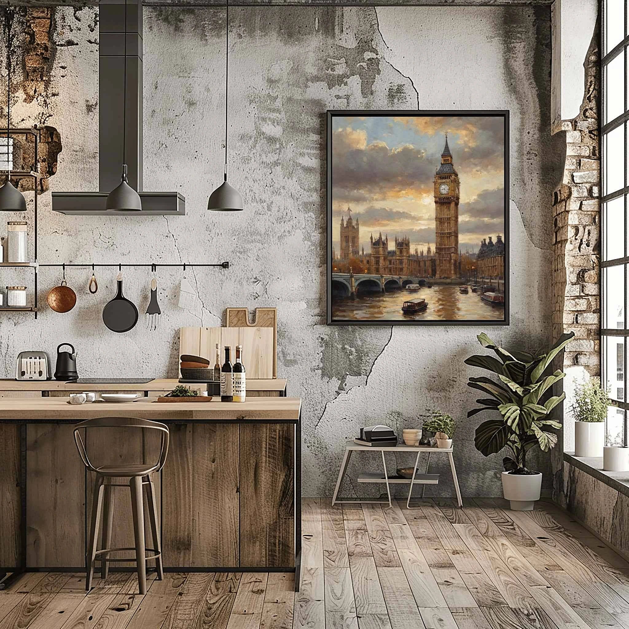 London Timeless: Iconic Big Ben & Westminster Palace Sunset Oil Painting
