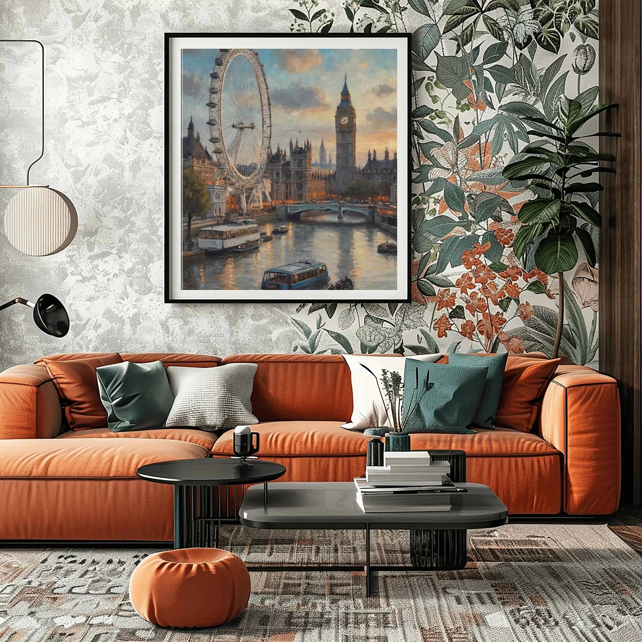 London Eye Horizon: Iconic Ferris Wheel & Westminster Panorama Oil Painting