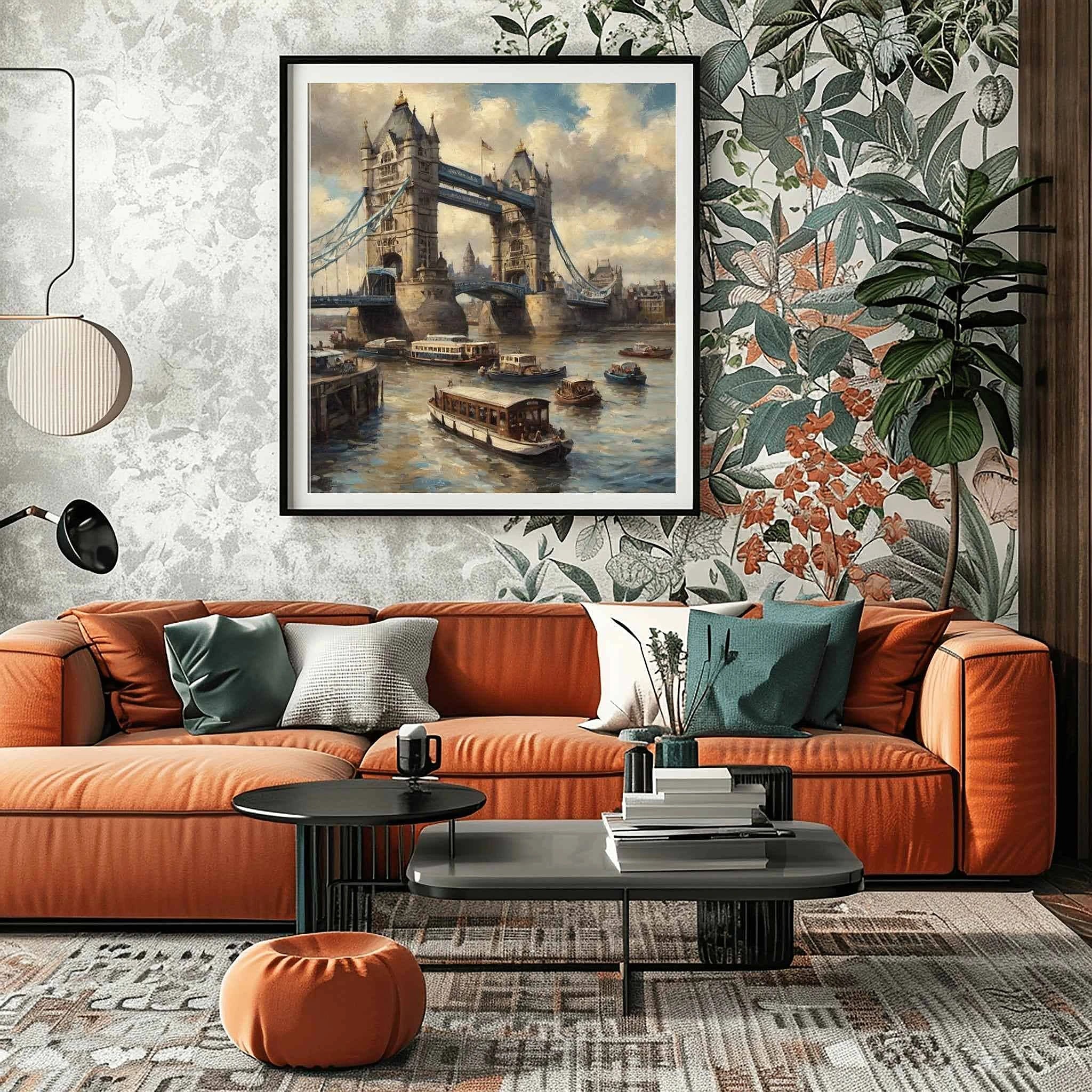 Tower Bridge Grandeur: Iconic London River Crossing Oil Painting