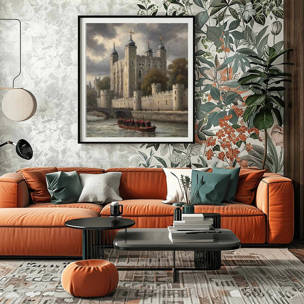 Tower of London Legacy: Historic Fortress & Thames River Oil Painting