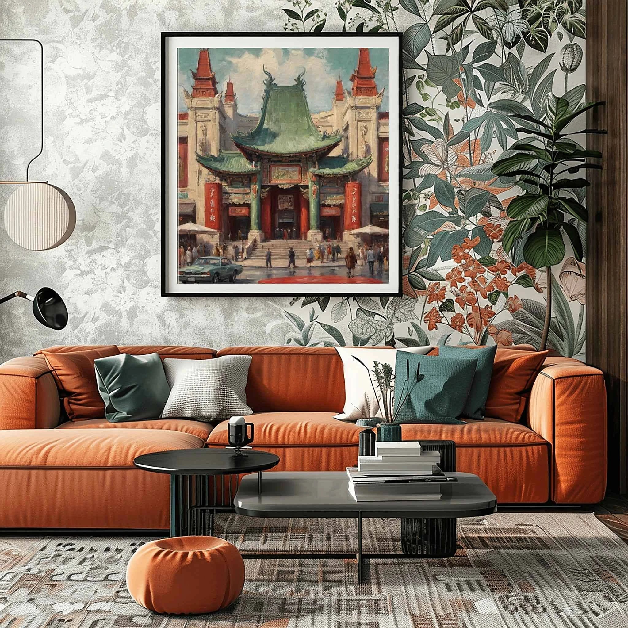 Hollywood Legacy: TCL Chinese Theatre & Iconic Red Carpet Oil Painting