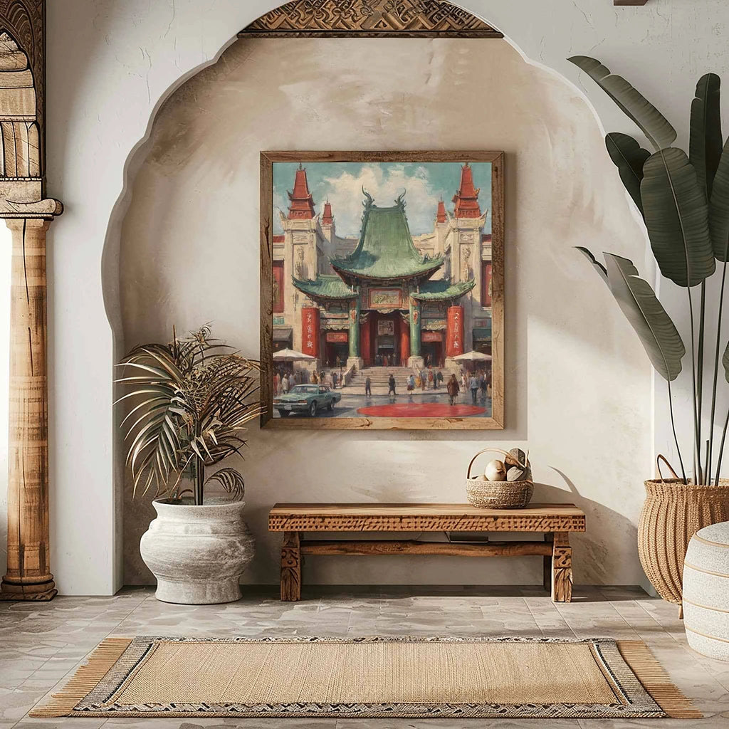 Hollywood Legacy: TCL Chinese Theatre & Iconic Red Carpet Oil Painting