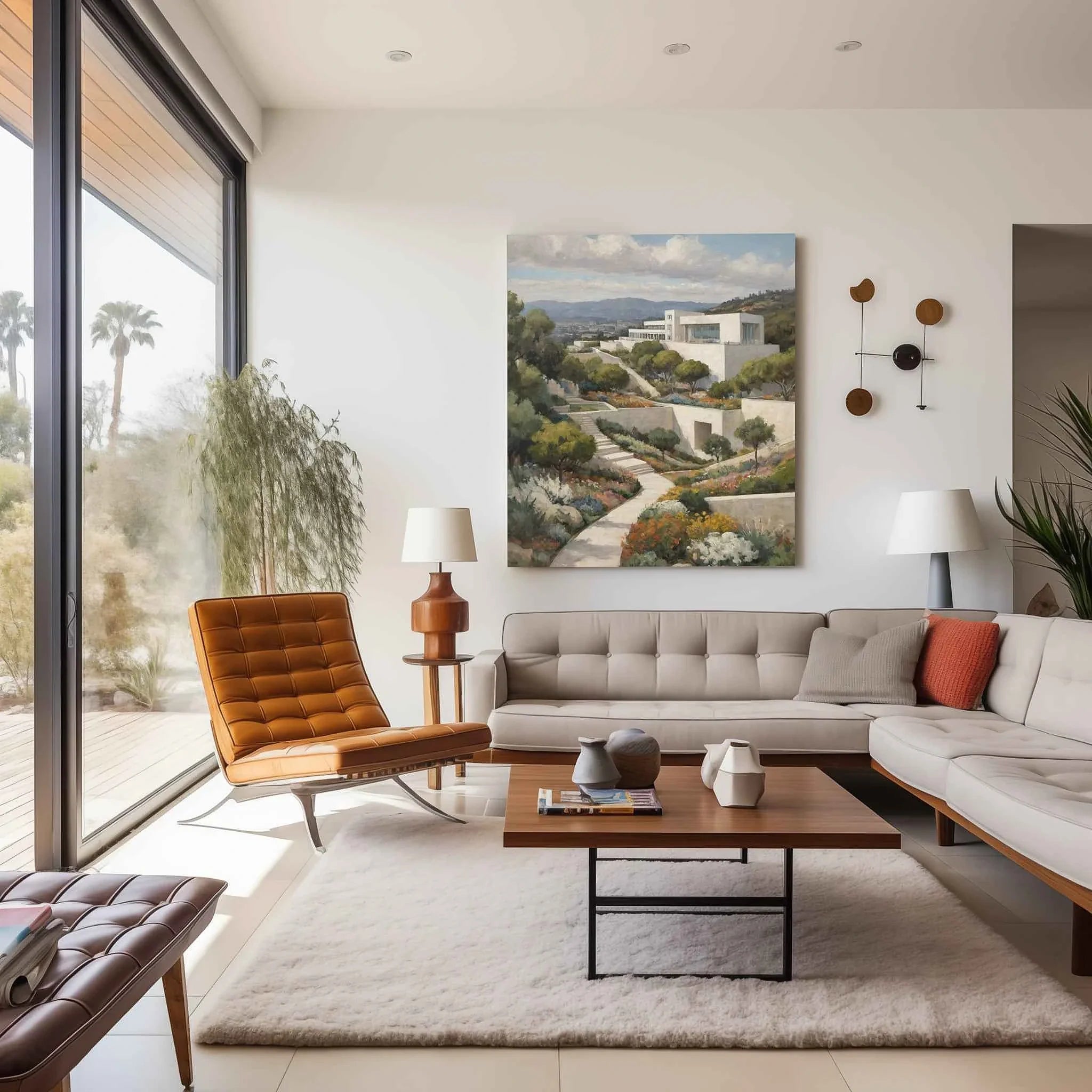The Getty Zen: Modern Architecture & Artistic Gardens of Los Angeles Oil Painting