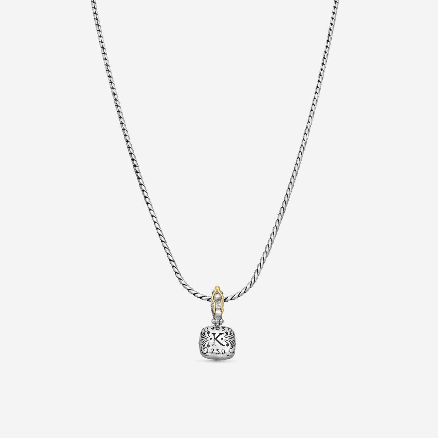 KONSTANTINO - "Gen K 2" Sterling Silver & 18k Yellow Gold, Pink Corundum Doublet Pendant (COR: 10mm) - MEKJ763-652

Pendant Dimensions: 1.00 x 0.50 in.
S/S Chain Included:CHKJ22-131-18 (Length - 18in.)
