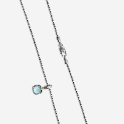 KONSTANTINO - "Gen K 2" Sterling Silver & 18k Yellow Gold, Aquamarine Triplet Pendant (AQM: 10mm) - MEKJ763-655

Pendant Dimensions: 1.00 x 0.50 in.
S/S Chain Included:CHKJ22-131-18 (Length - 18in.)
