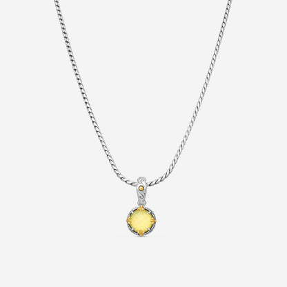 KONSTANTINO - "Gen K 2" Sterling Silver & 18k Yellow Gold, Yellow Agate Triplet Pendant (YEL: 10mm) - MEKJ764-649

Pendant Dimensions: 1.00 x 0.50 in.
S/S Chain Included:CHKJ22-131-18 (Length - 18in.)