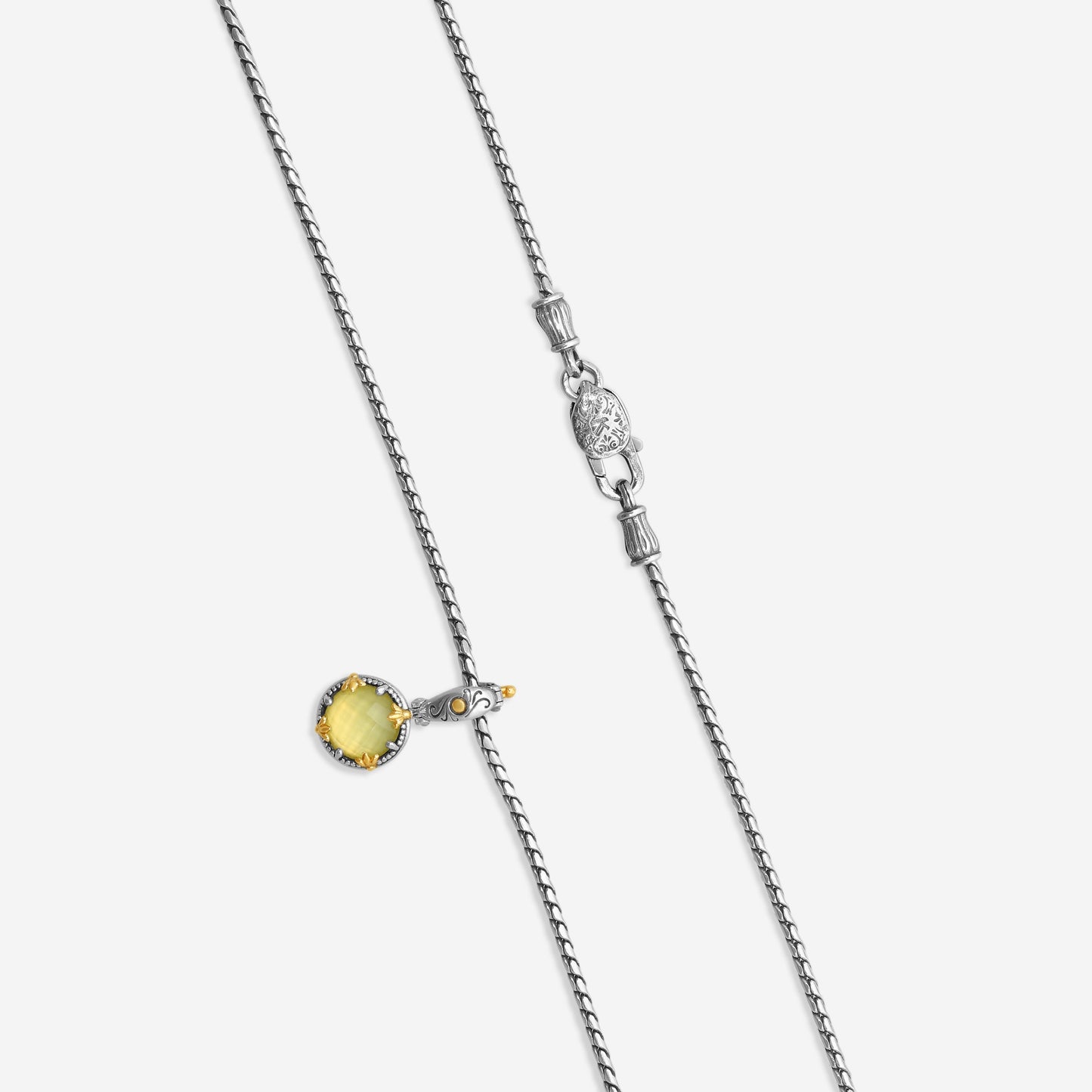 KONSTANTINO - "Gen K 2" Sterling Silver & 18k Yellow Gold, Yellow Agate Triplet Pendant (YEL: 10mm) - MEKJ764-649

Pendant Dimensions: 1.00 x 0.50 in.
S/S Chain Included:CHKJ22-131-18 (Length - 18in.)