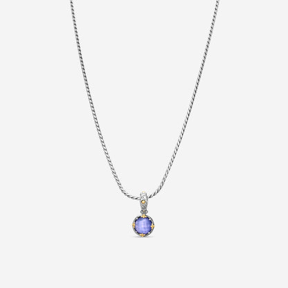 KONSTANTINO - "Gen K 2" Sterling Silver & 18k Yellow Gold, Purple Agate Triplet Pendant (PUR: 10mm) - MEKJ764-651

Pendant Dimensions: 1.00 x 0.50 in.
S/S Chain Included:CHKJ22-131-18 (Length - 18in.)