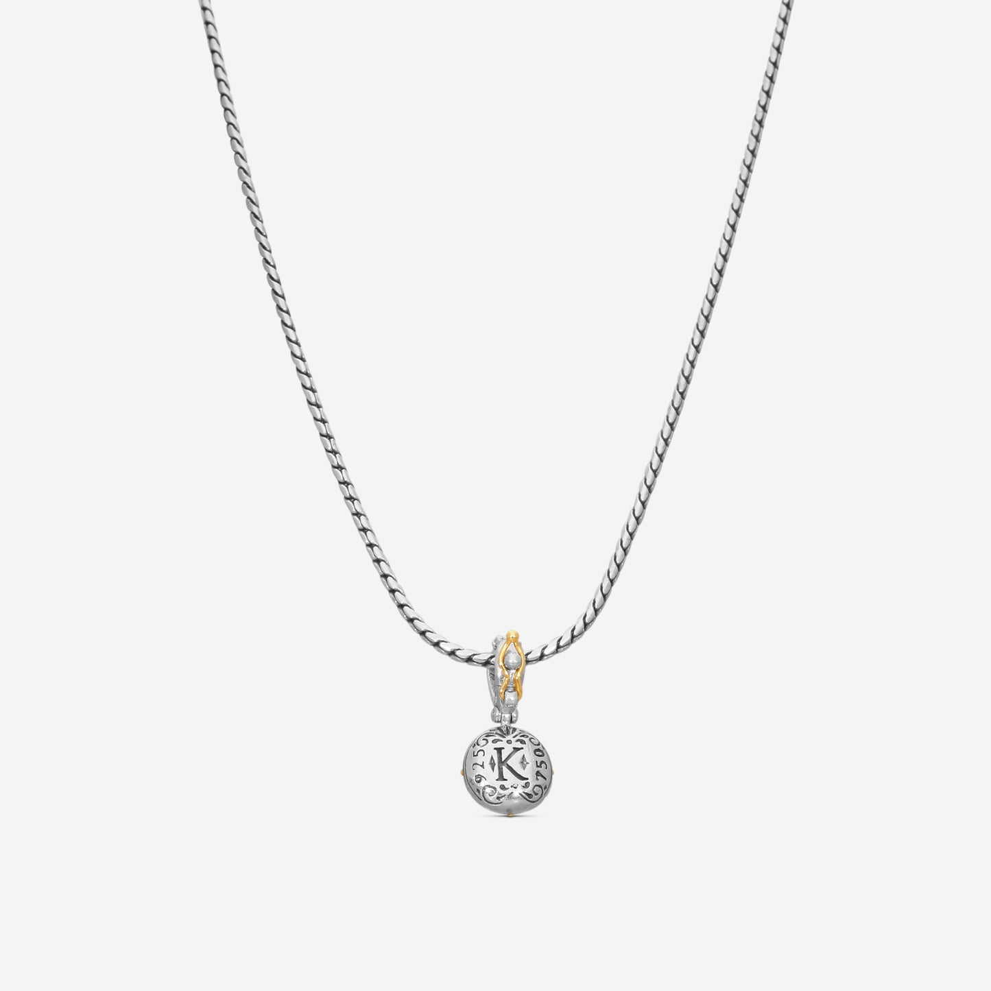 KONSTANTINO - "Gen K 2" Sterling Silver & 18k Yellow Gold, Pink Corundum Doublet Pendant (COR: 10mm) - MEKJ764-652

Pendant Dimensions: 1.00 x 0.50 in.
S/S Chain Included:CHKJ22-131-18 (Length - 18in.)