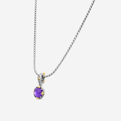 KONSTANTINO - "Gen K 2" Sterling Silver & 18k Yellow Gold, Amethyst Triplet Pendant (AMY: 10mm) - MEKJ764-653

Pendant Dimensions: 1.00 x 0.50 in.
S/S Chain Included:CHKJ22-131-18 (Length - 18in.)