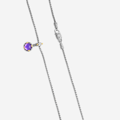 KONSTANTINO - "Gen K 2" Sterling Silver & 18k Yellow Gold, Amethyst Triplet Pendant (AMY: 10mm) - MEKJ764-653

Pendant Dimensions: 1.00 x 0.50 in.
S/S Chain Included:CHKJ22-131-18 (Length - 18in.)