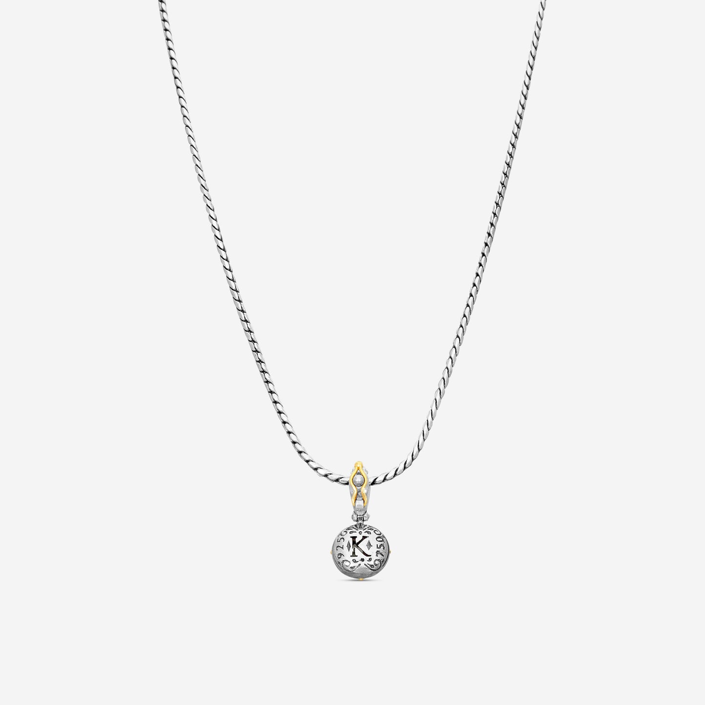 KONSTANTINO - "Gen K 2" Sterling Silver & 18k Yellow Gold, Amethyst Triplet Pendant (AMY: 10mm) - MEKJ764-653

Pendant Dimensions: 1.00 x 0.50 in.
S/S Chain Included:CHKJ22-131-18 (Length - 18in.)