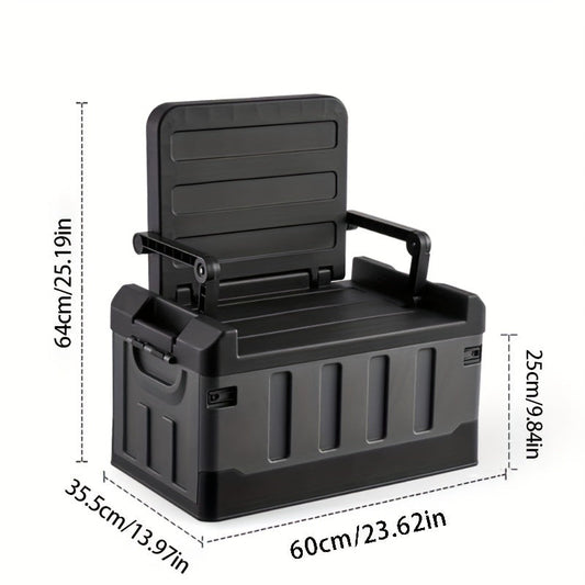 Foldable Camping Stool with Backrest & Storage Bag Portable Fishing Seat Outdoor Chair