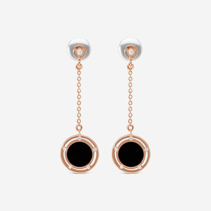 Damiani D. Side 18K Rose Gold Diamond & Onyx Drop Earrings 20086900