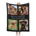 Custom Photo Collage Blanket with Names - Upload 4 Photos