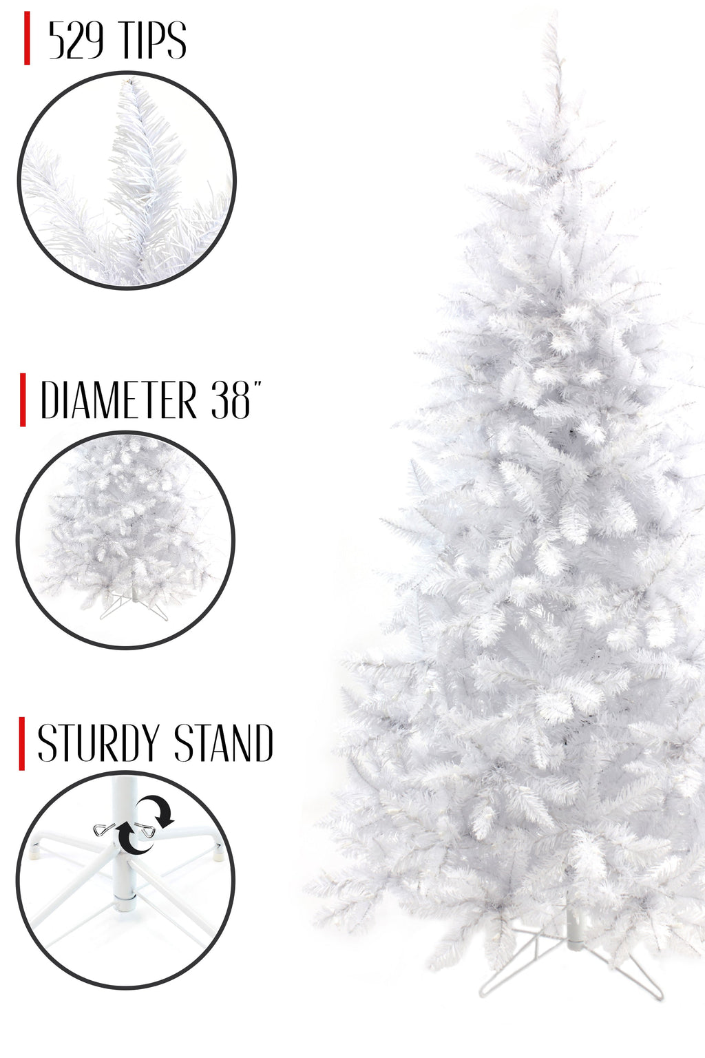 White Spruce Tree with Metal Stand