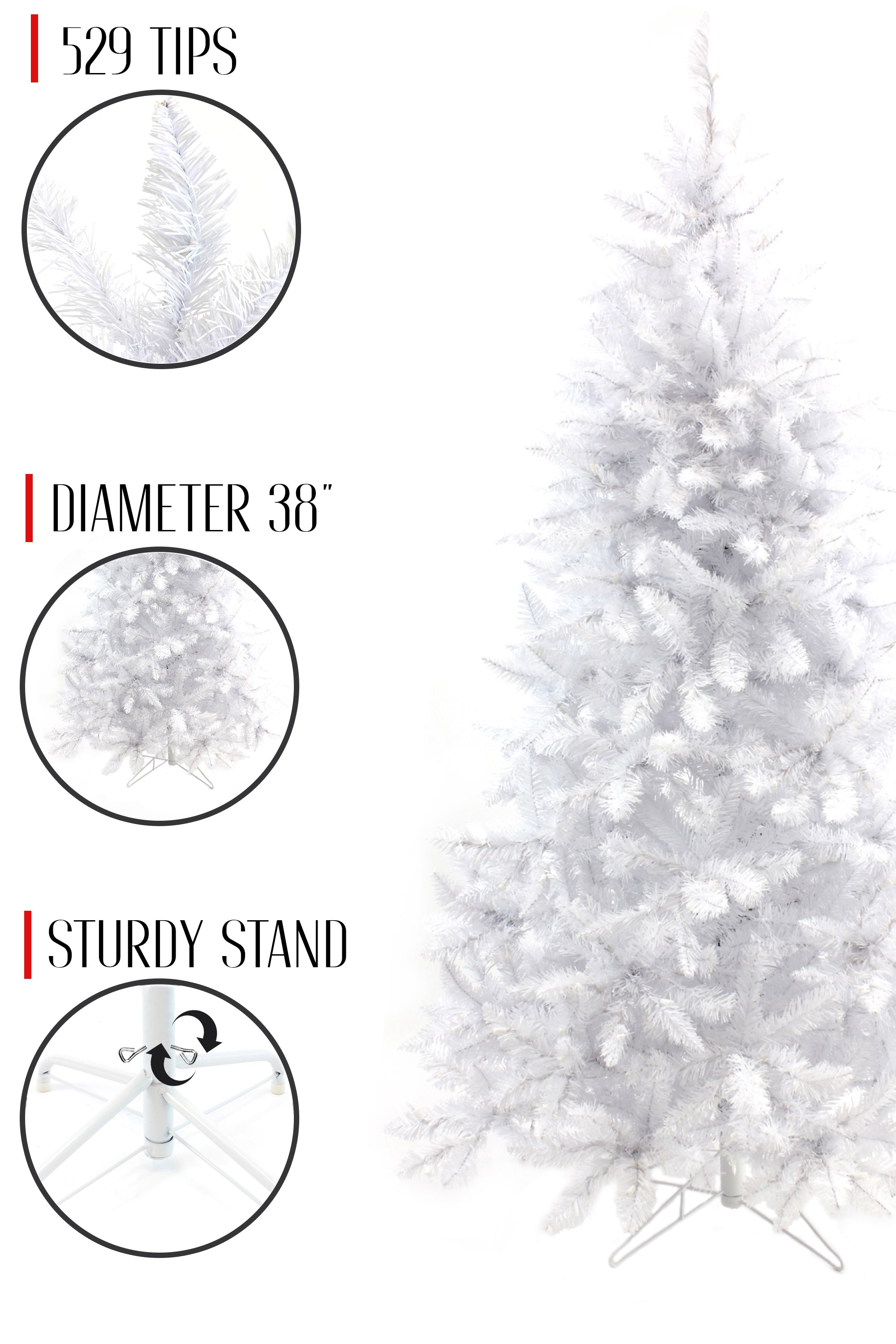 White Spruce Tree with Metal Stand