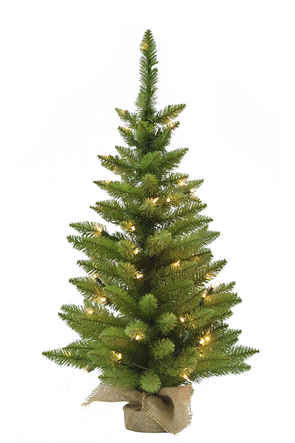 3' Prelit Tabletop Christmas Tree with Burlap Base
