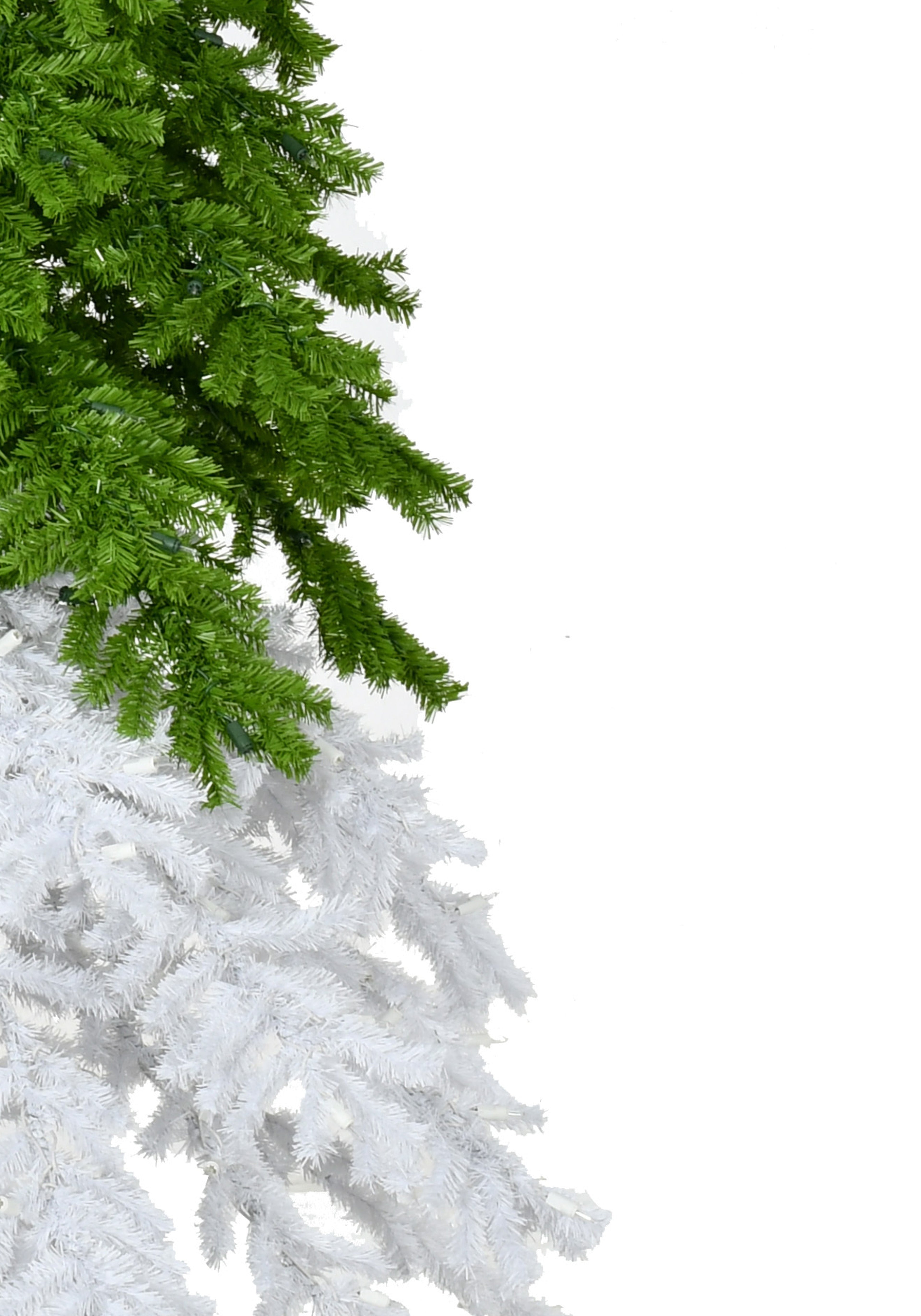 9' GREEN+WHITE TREE, 1992 TIPS, METAL STAND, DIA 44"
