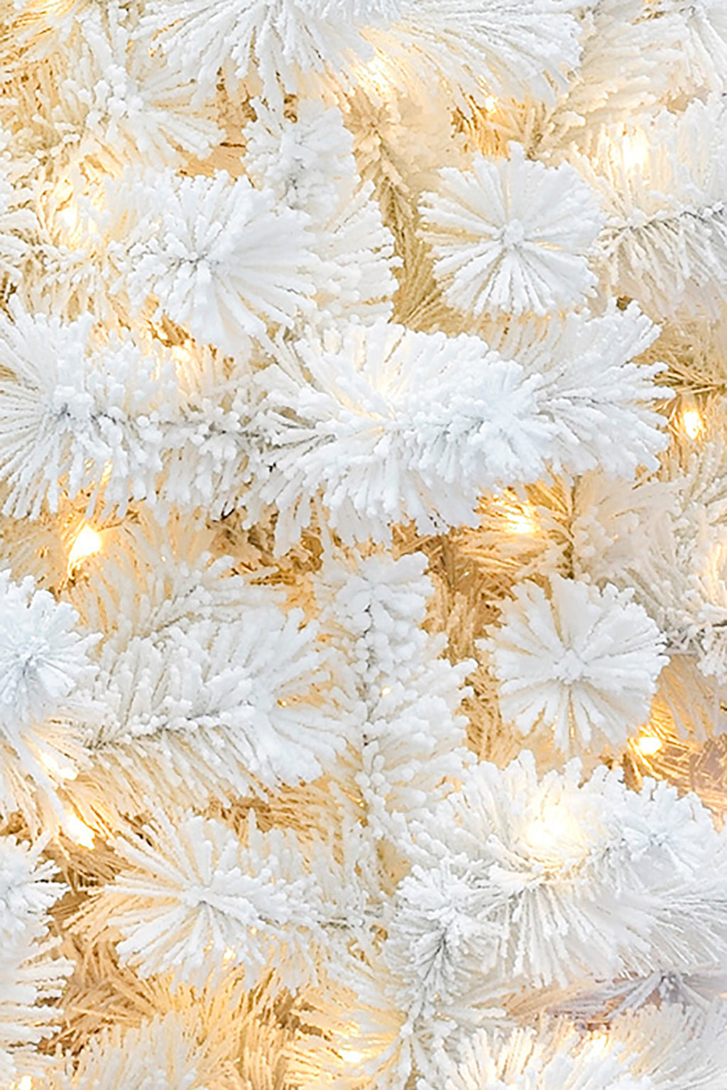 5' Pre-lit White Snow Flocked Castle Pine Christmas Tree with Metal Stand and Instant Connect