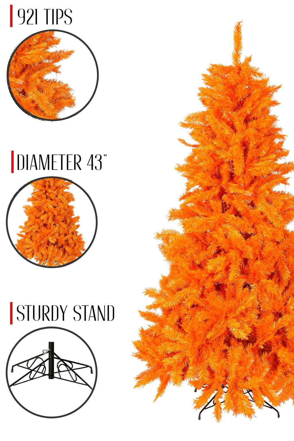 6' Orange Norway Pine Christmas Tree