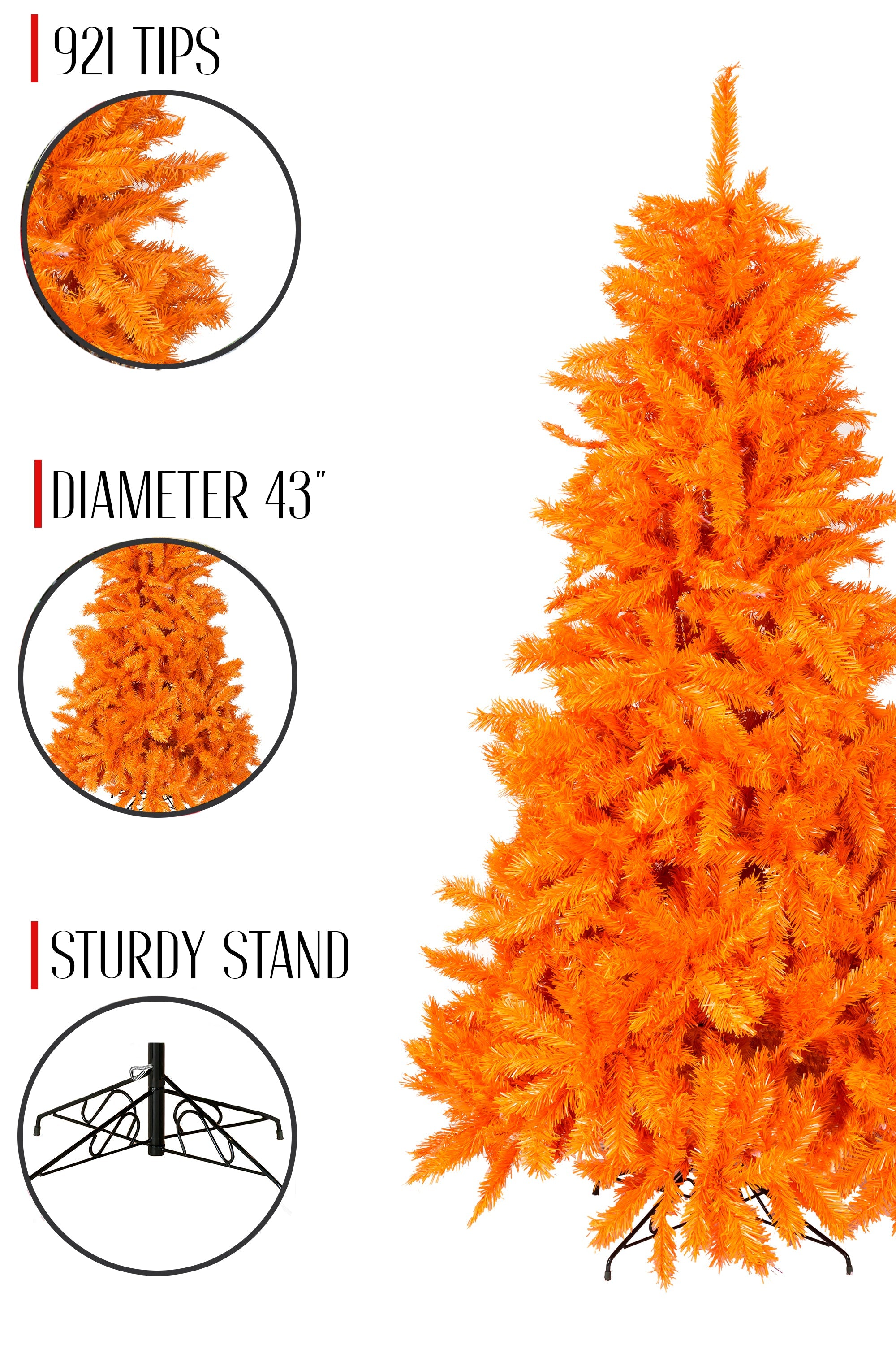 6' Orange Norway Pine Christmas Tree