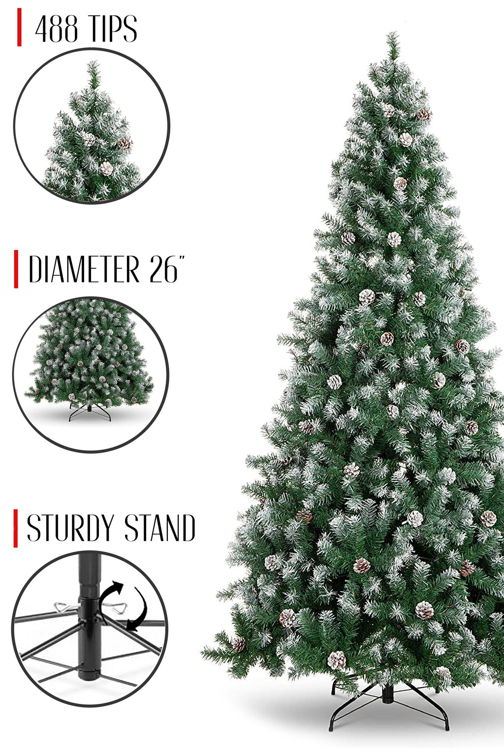 Frosted Oregon Fir with Snow Dusted Pine Cones