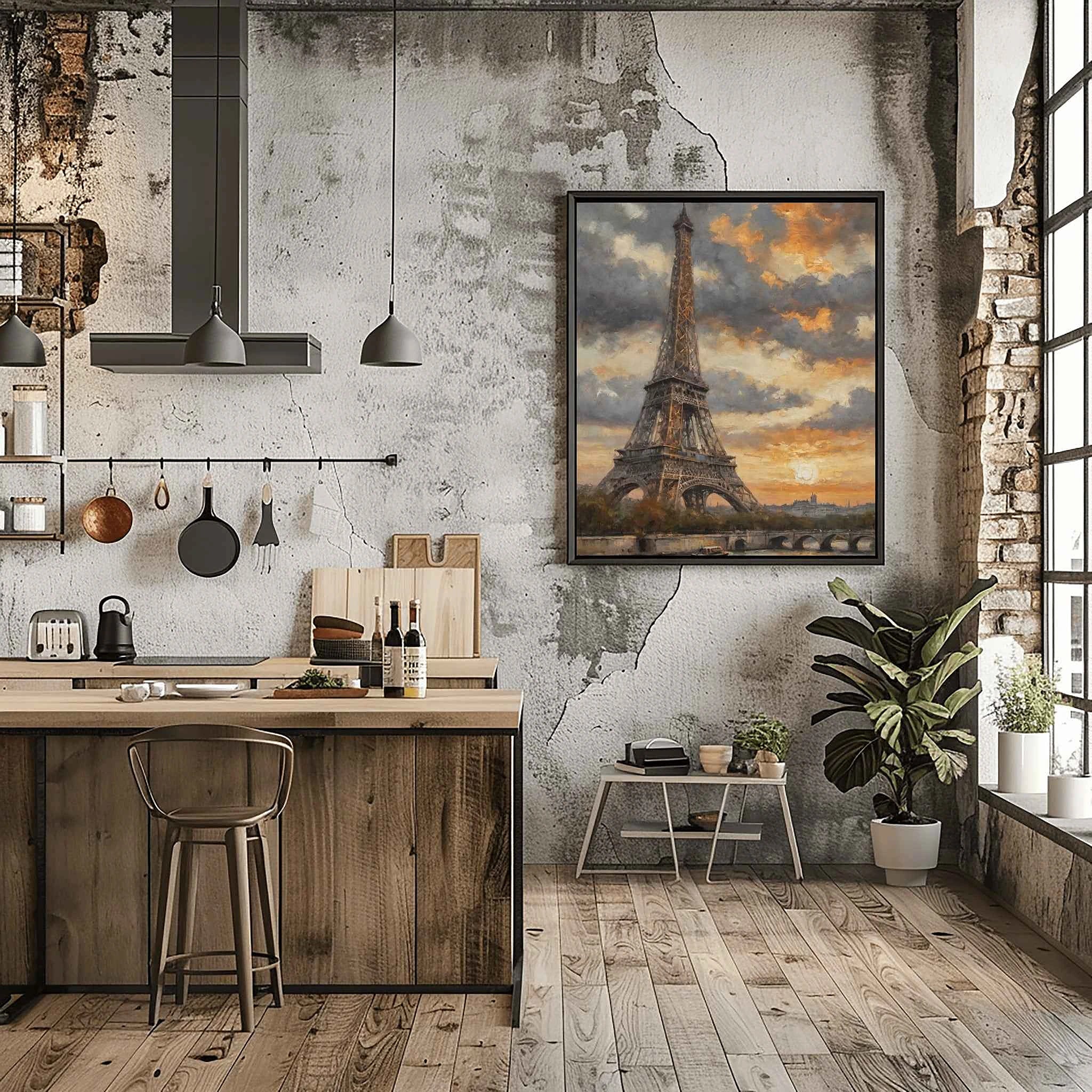 Parisian Sunset: Iconic Eiffel Tower & Seine River Twilight Oil Painting