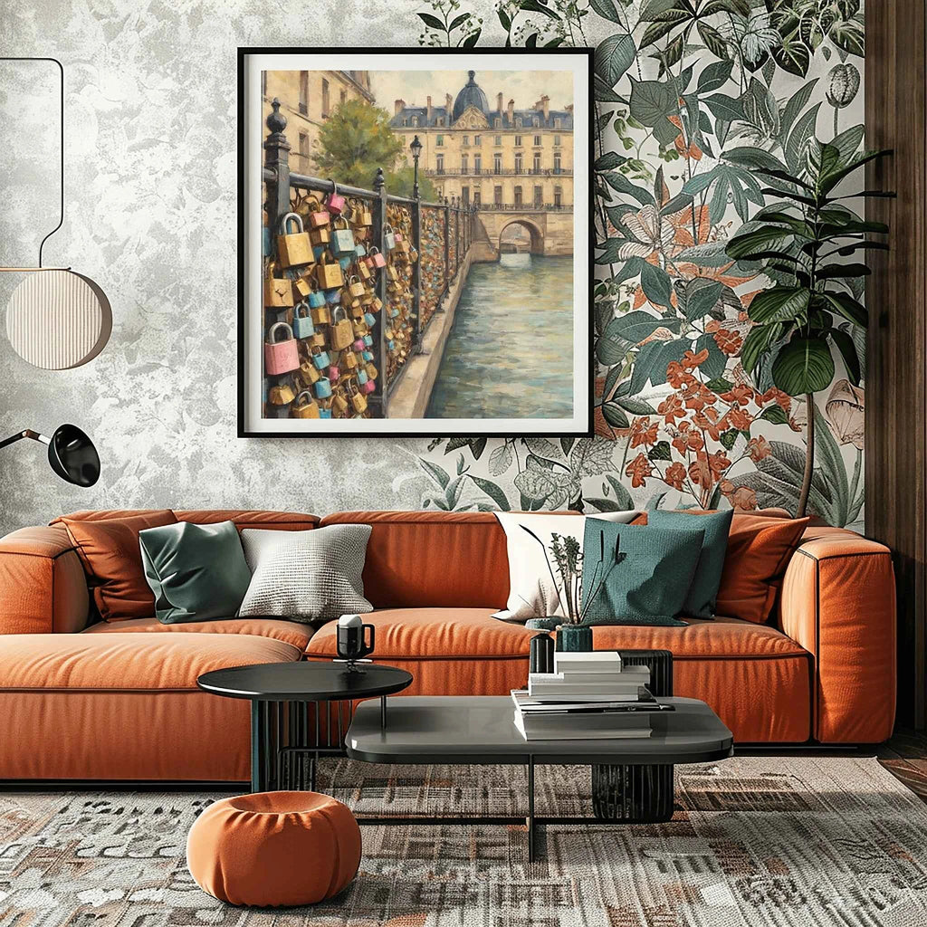Eternal Love Bridge: Paris Pont des Arts & Iconic Love Locks Oil Painting
