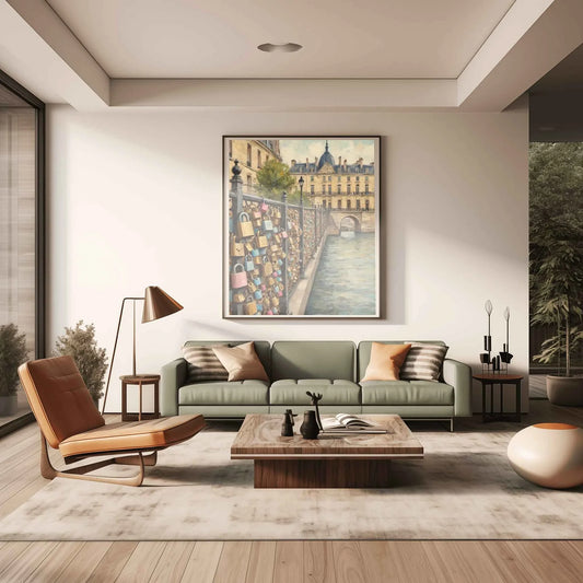Eternal Love Bridge: Paris Pont des Arts & Iconic Love Locks Oil Painting