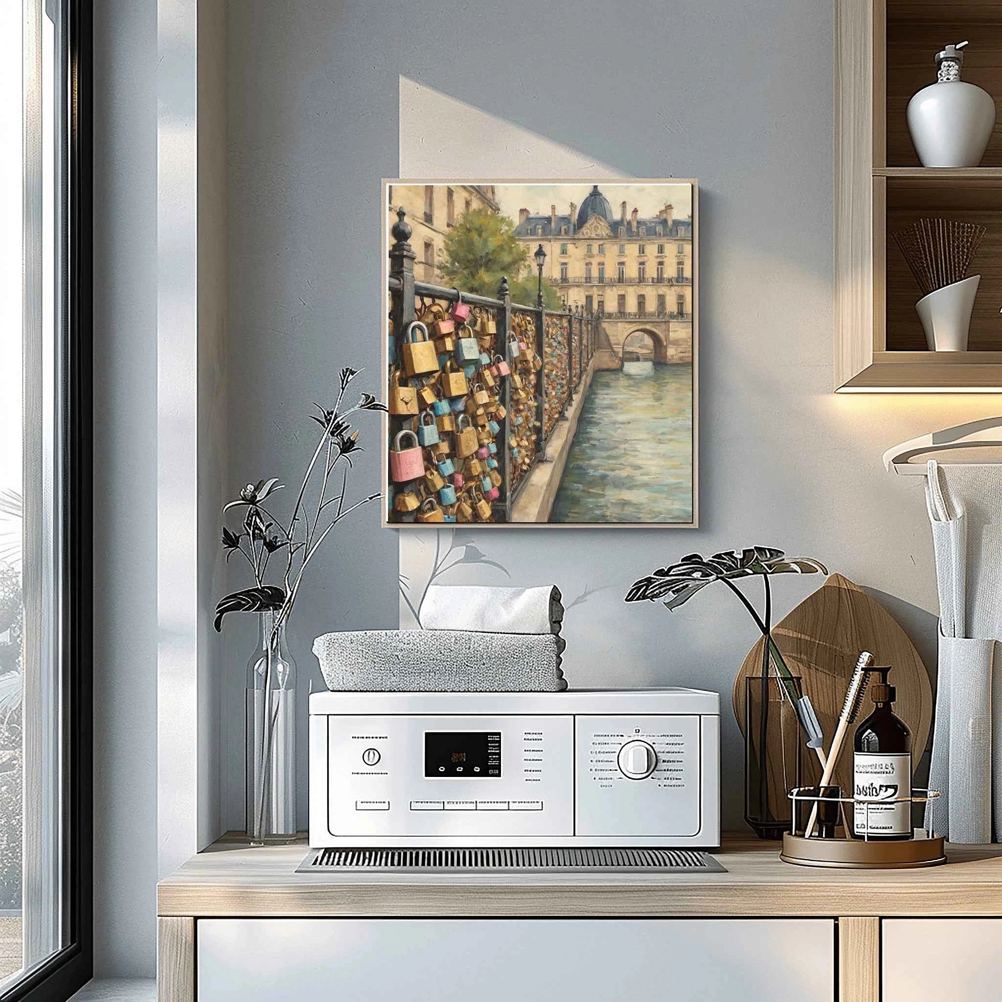 Eternal Love Bridge: Paris Pont des Arts & Iconic Love Locks Oil Painting