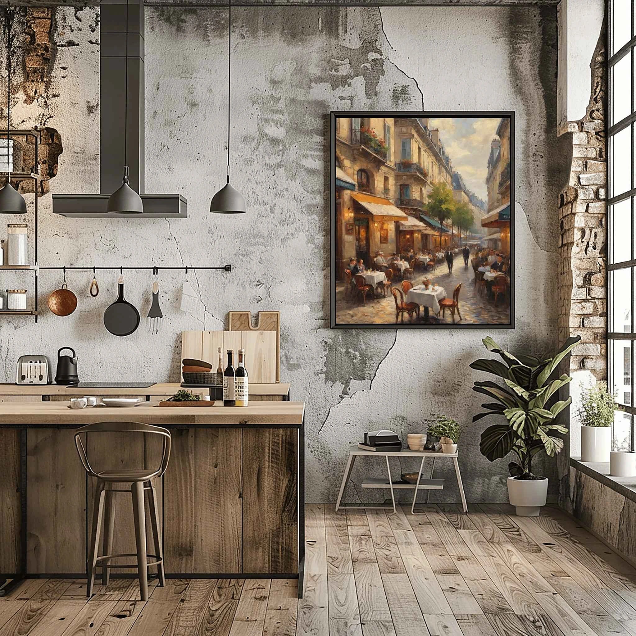 Parisian Sidewalk Cafe: Romantic Street Scene & French Lifestyle Oil Painting