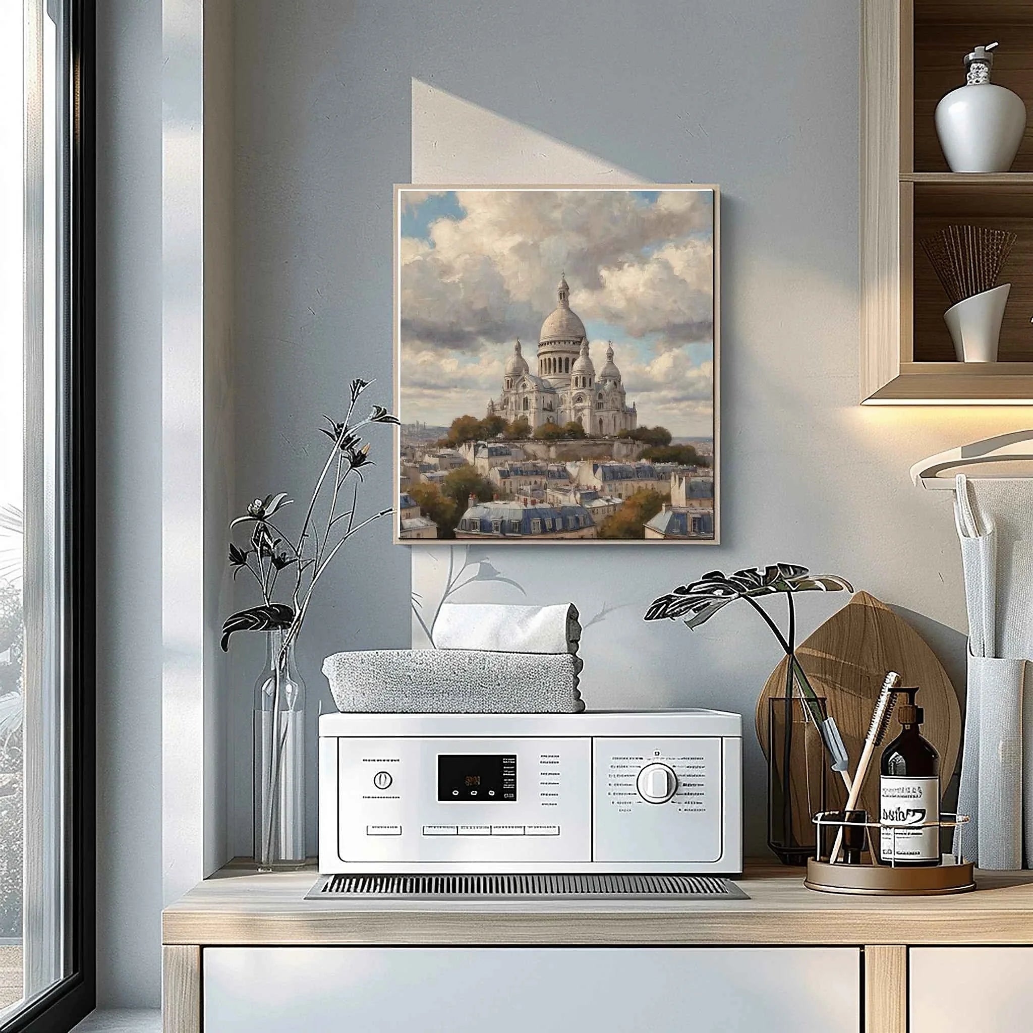 Sacré-Cœur Zenith: Majestic Montmartre Basilica & Paris Rooftops Oil Painting