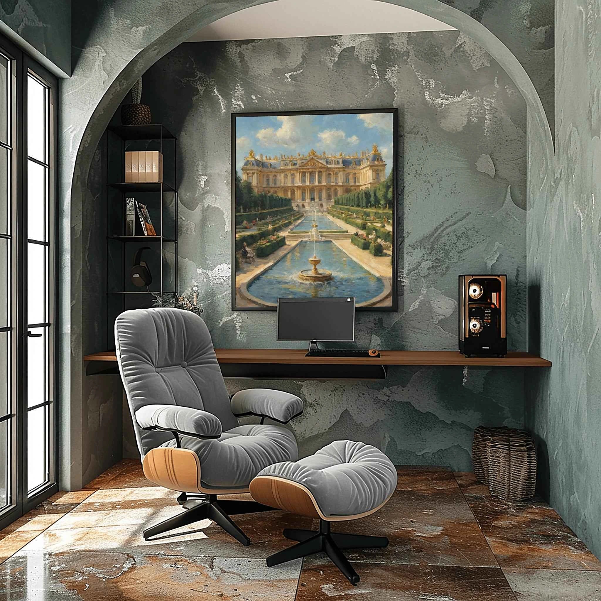 Royal Grandeur: Palace of Versailles Gardens & Golden Palace Oil Painting