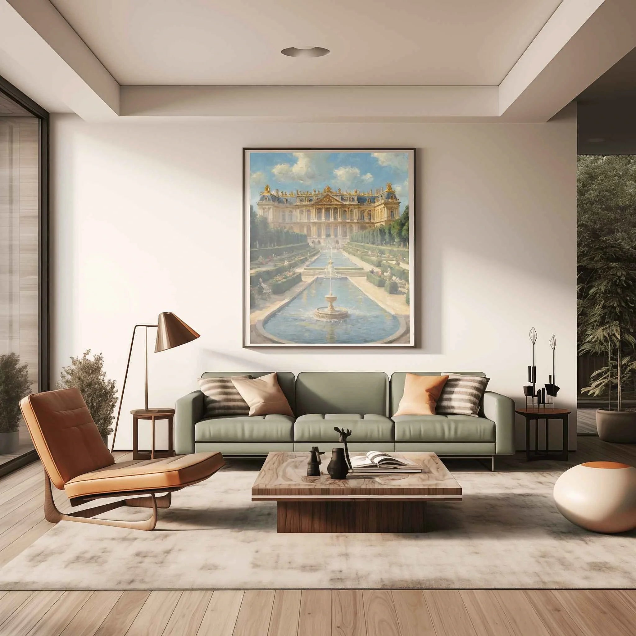 Royal Grandeur: Palace of Versailles Gardens & Golden Palace Oil Painting