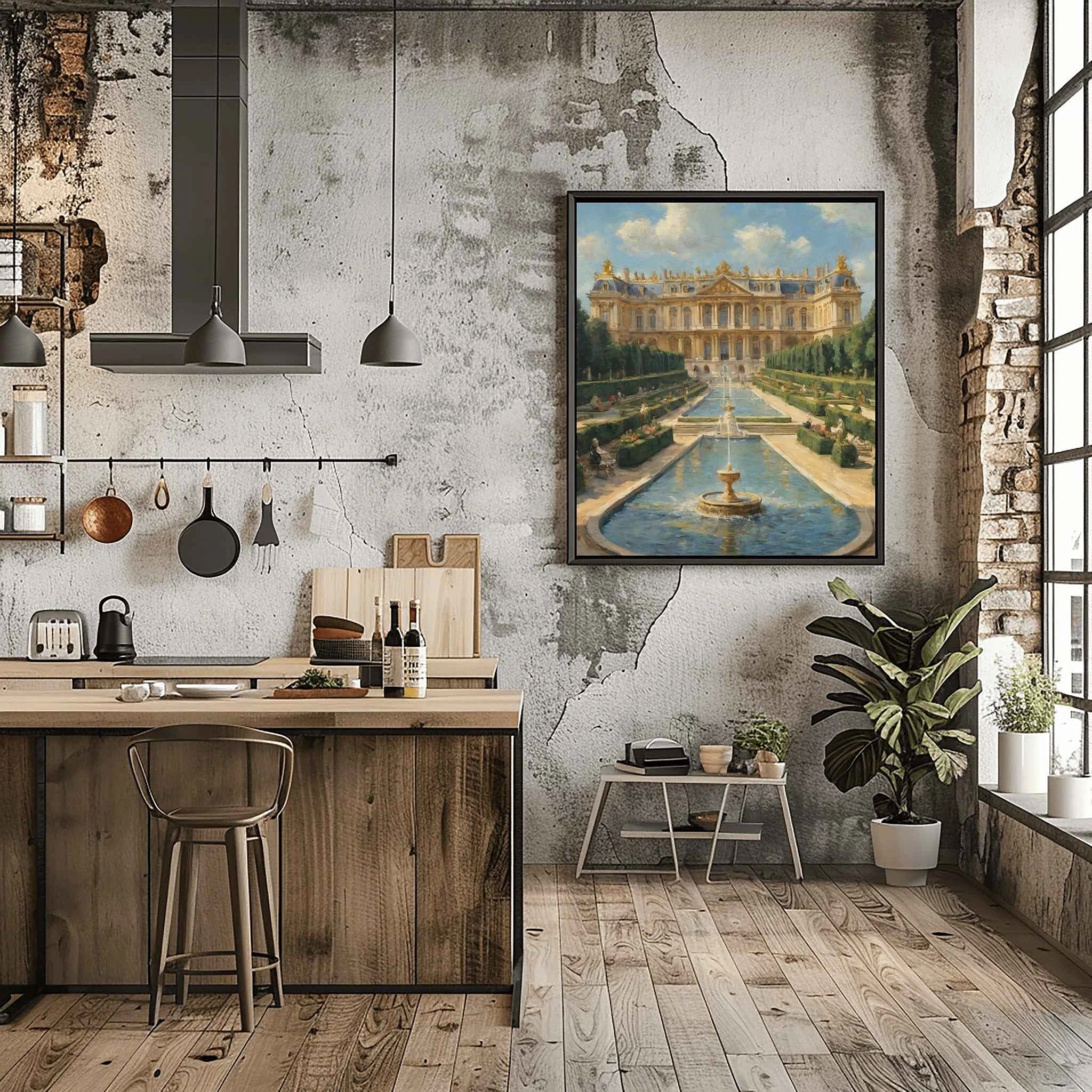 Royal Grandeur: Palace of Versailles Gardens & Golden Palace Oil Painting