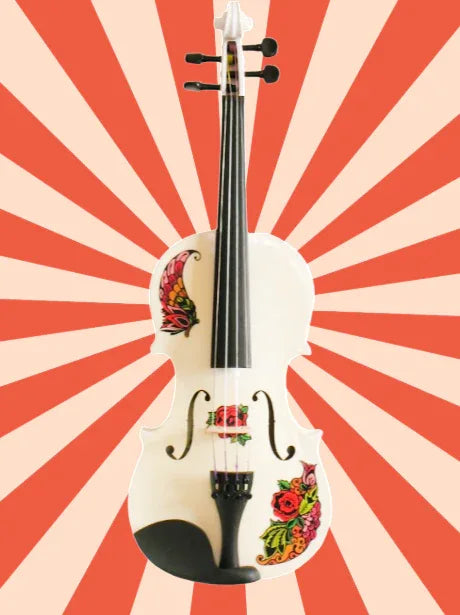 Butterfly Rose Tattoo White 1/4 Violin Outfit SUPER SAVINGS