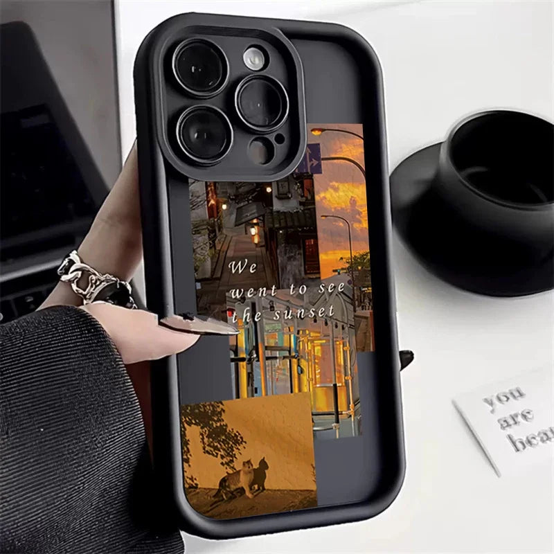 Red Flower Scenery Silicone Phone Case