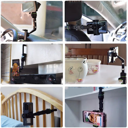 Auto Rearview Mirror Car Phone Holder 360° Rotating CellPhone Mount Stand Support in Car For iPhone 13 12 Car Mobile Clip Bracke