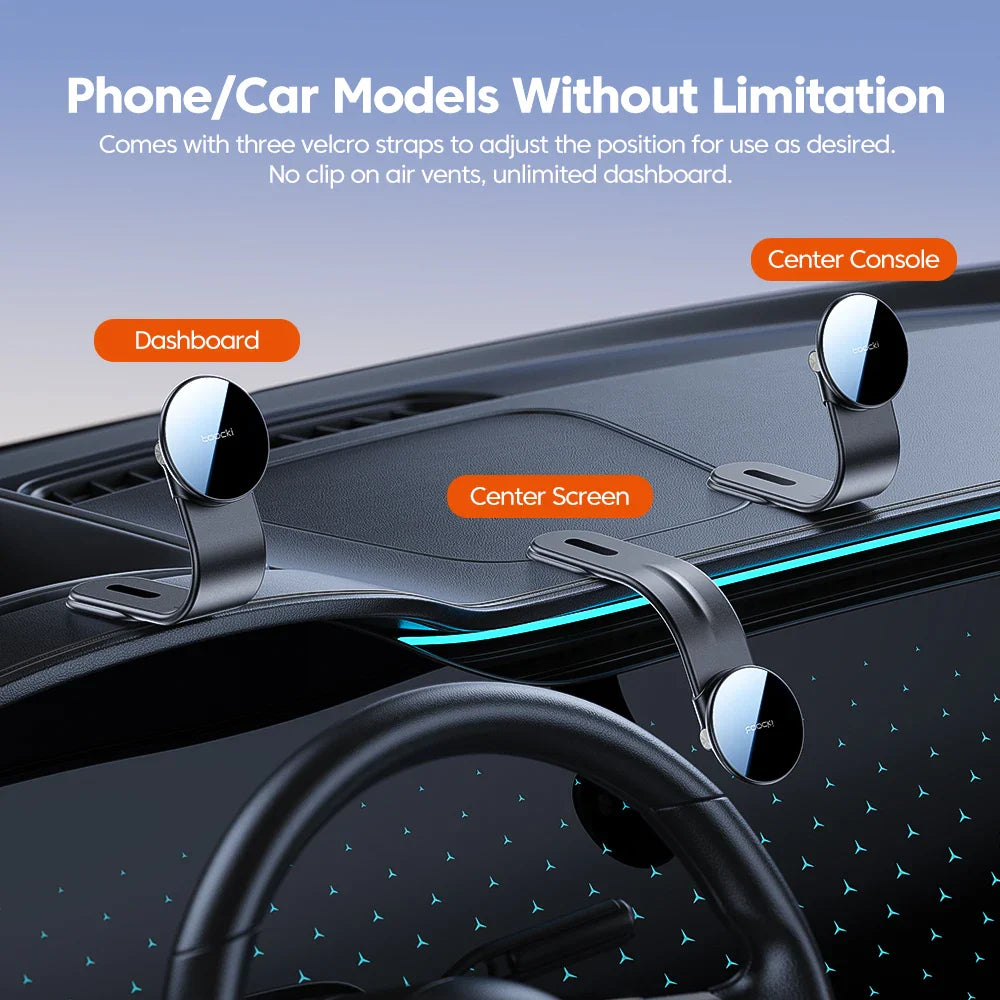 Toocki N52 Strong Magnetic Car Phone Holder Rotation Mobile Bracket GPS Cell Phone Stand in Car For Magsafe For iPhone15 14 13
