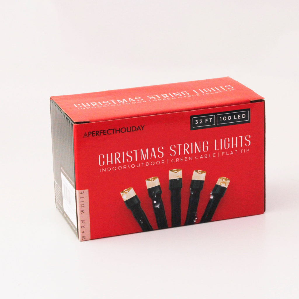 100 LED Green Wire String Light with connector Waterproof - Warm White